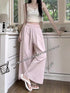 WANWAN Plain Wide Leg Cotton Trousers